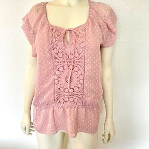 Daniel Rainn Pink Flowy Top Size Small